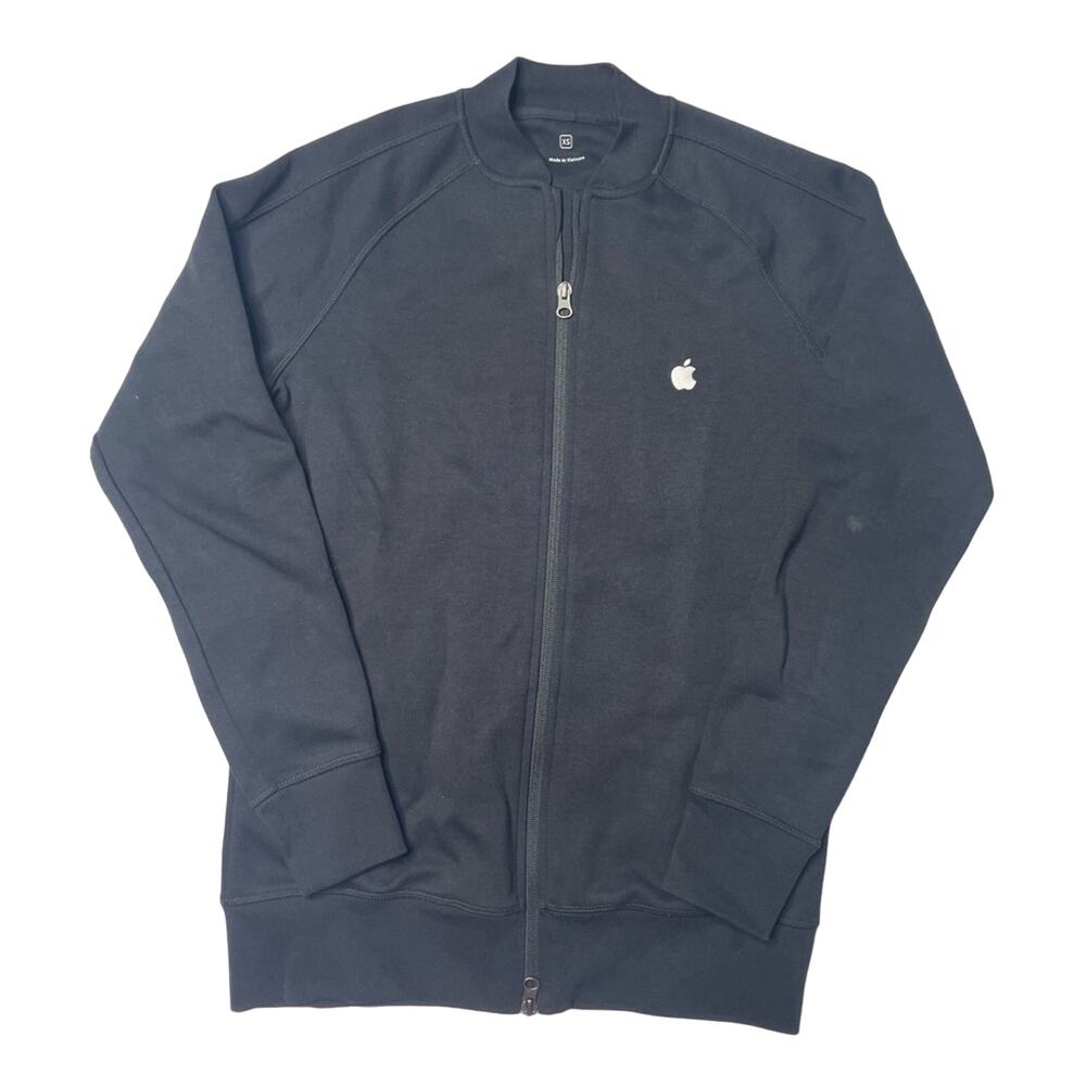 Apple Full Zip Black Jacket Size XS Long Sleeve Embroidered Logo